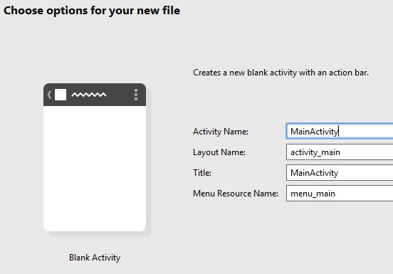 naming the blank activity 